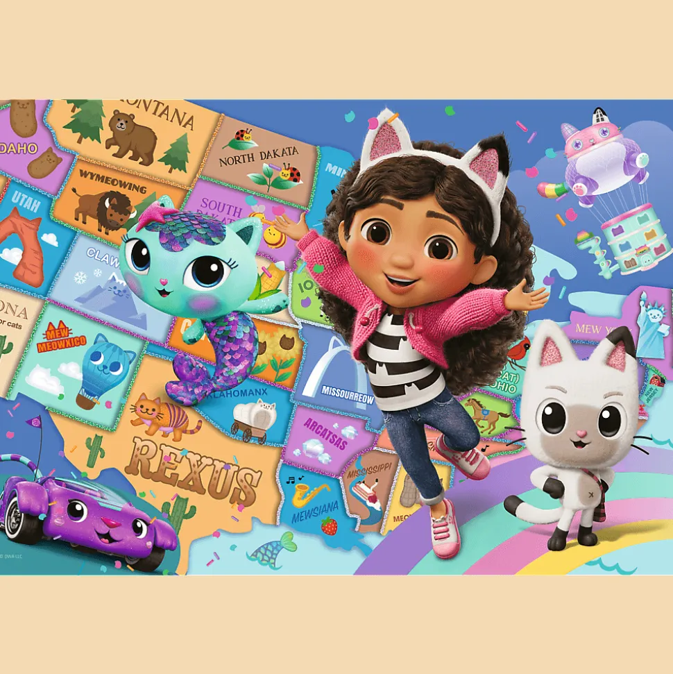 Puzzle 100 el. Przyjaźń w kocim domku, Koci Domek Gabi