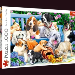 Puzzle 1000 el. Psy w ogrodzie