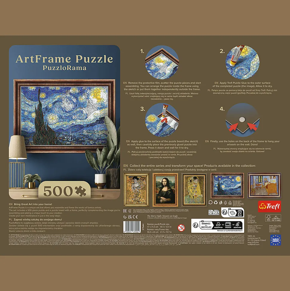 Puzzle 500 el. PuzzloRama, Gwiaździsta Noc, Vincent van Gogh