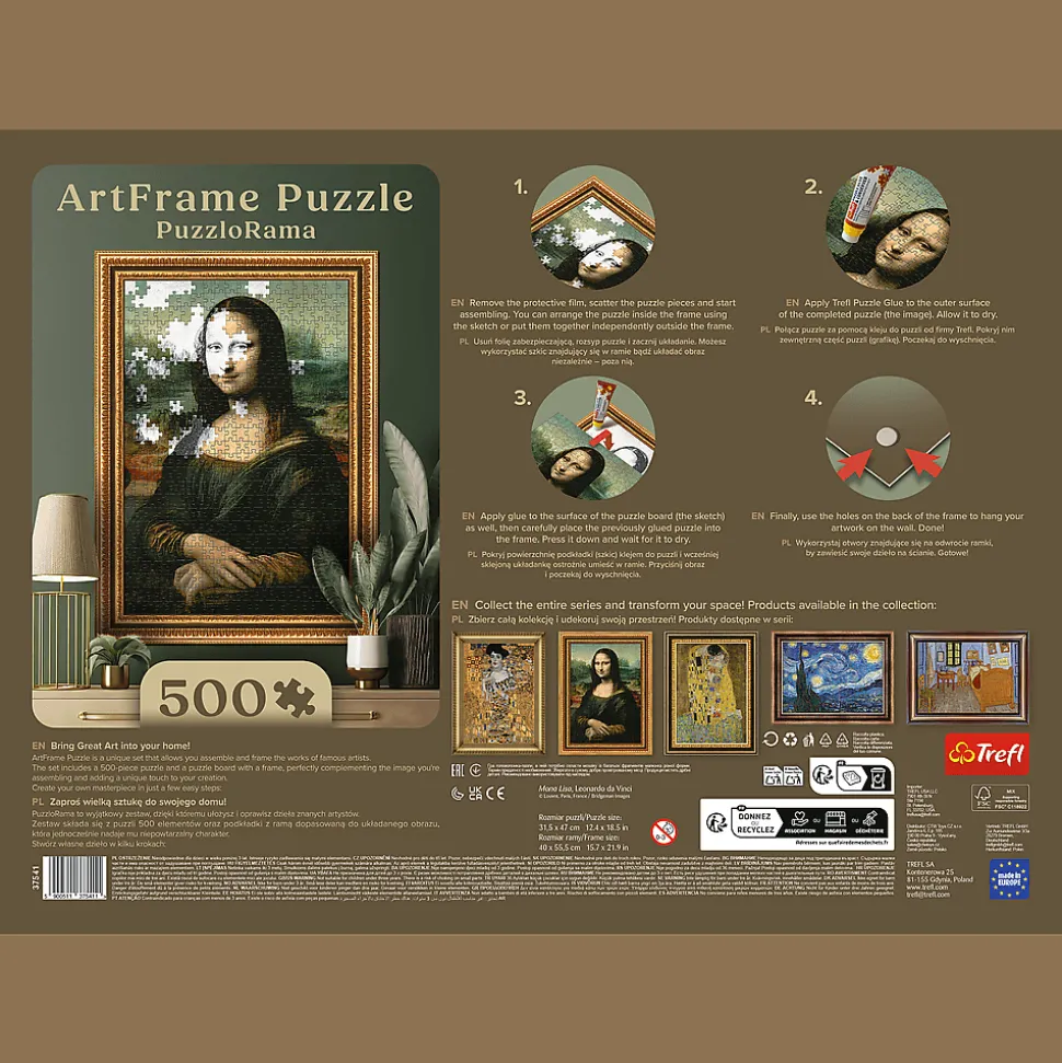 Puzzle 500 el. PuzzloRama, Mona Lisa, Leonardo da Vinci