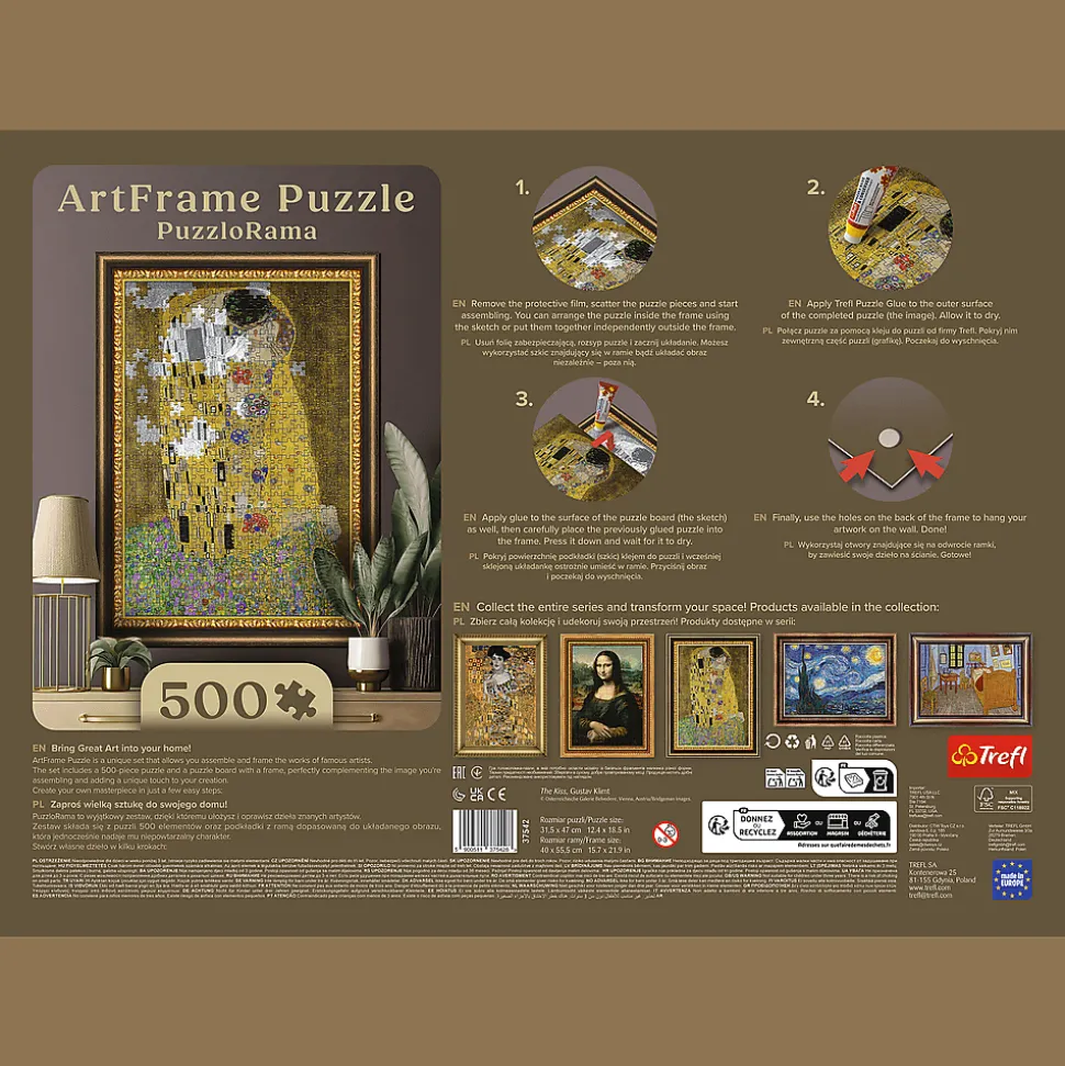 Puzzle 500 el. PuzzloRama, Pocałunek, Gustav Klimt
