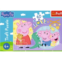 Puzzle 60 el. Szczęśliwa świnka, Świnka Peppa