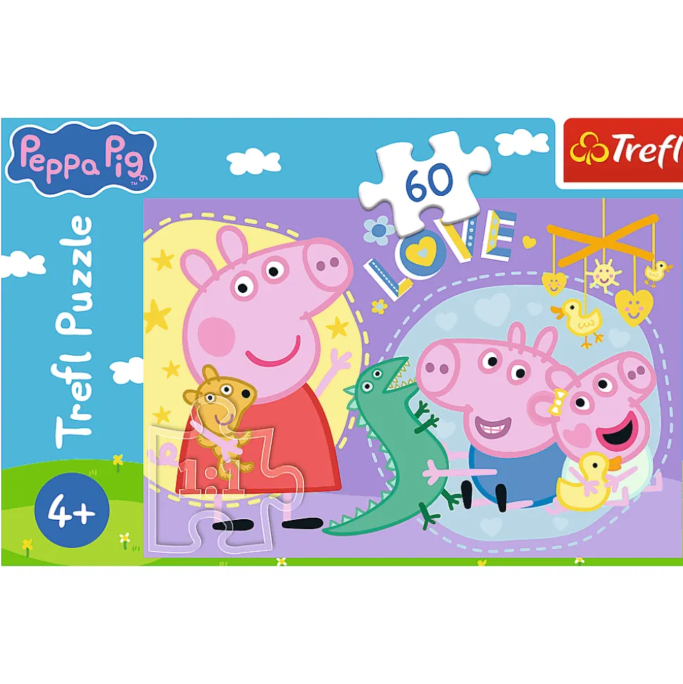 Puzzle 60 el. Szczęśliwa świnka, Świnka Peppa