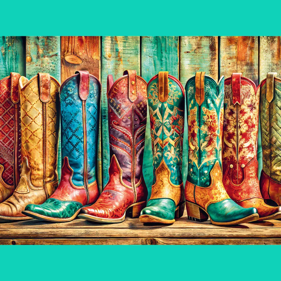 Puzzle 1000 el. USA Collection: Colorful Cowboy Boots