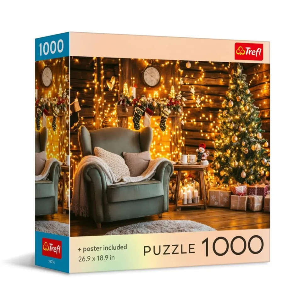 Puzzle 1000 el. USA Collection: Christmas Cabin