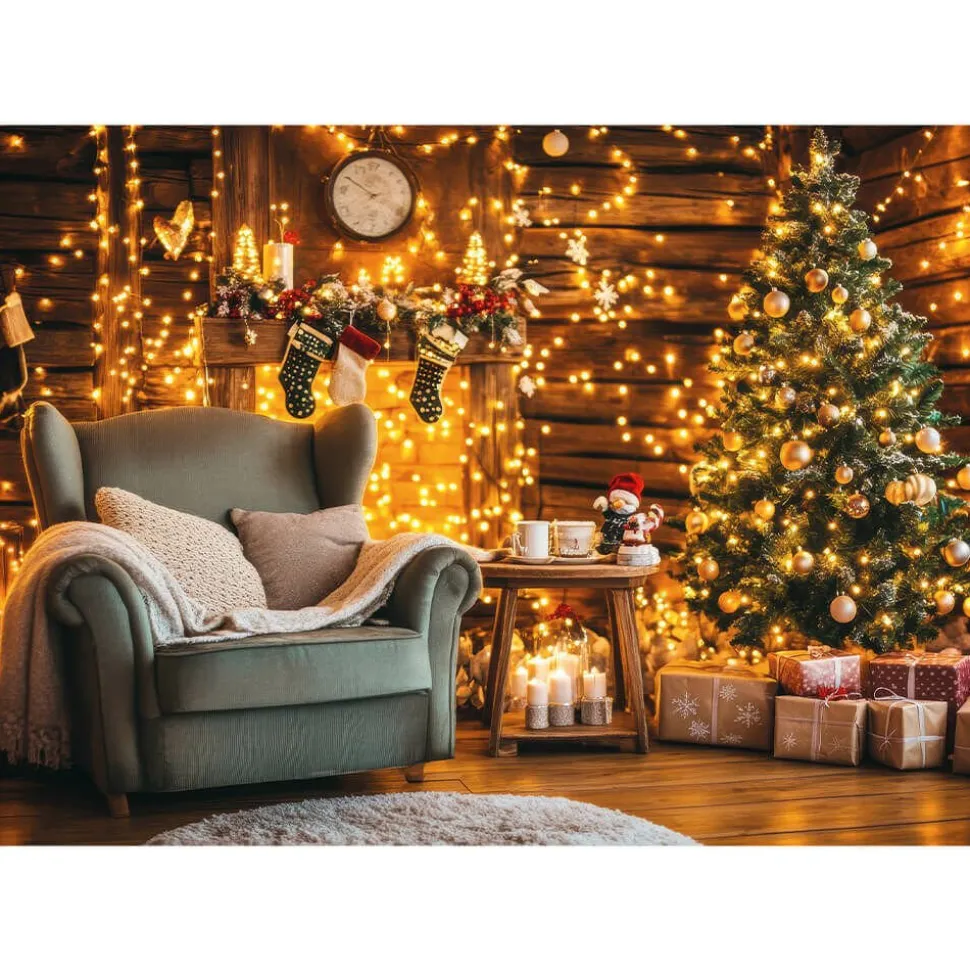 Puzzle 1000 el. USA Collection: Christmas Cabin