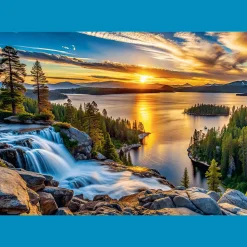 Puzzle 1000 el. USA Collection: Stunning Lake Sunset