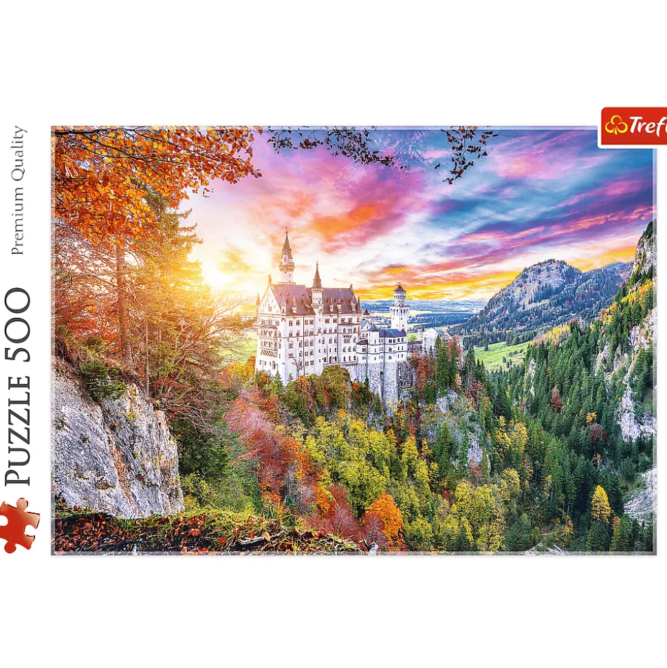 Puzzle 500 el. Widok na zamek Neuschwanstein, Niemcy
