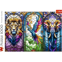Puzzle 1000 el. Witraż, Zwierzęta