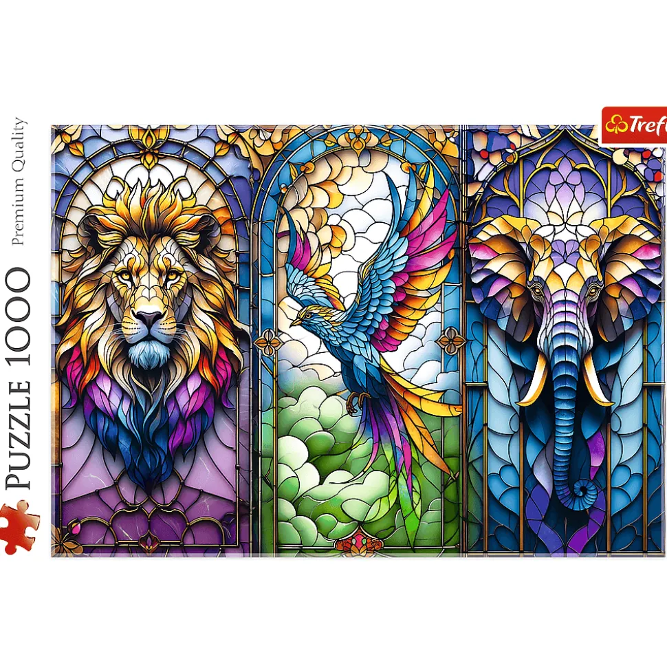 Puzzle 1000 el. Witraż, Zwierzęta