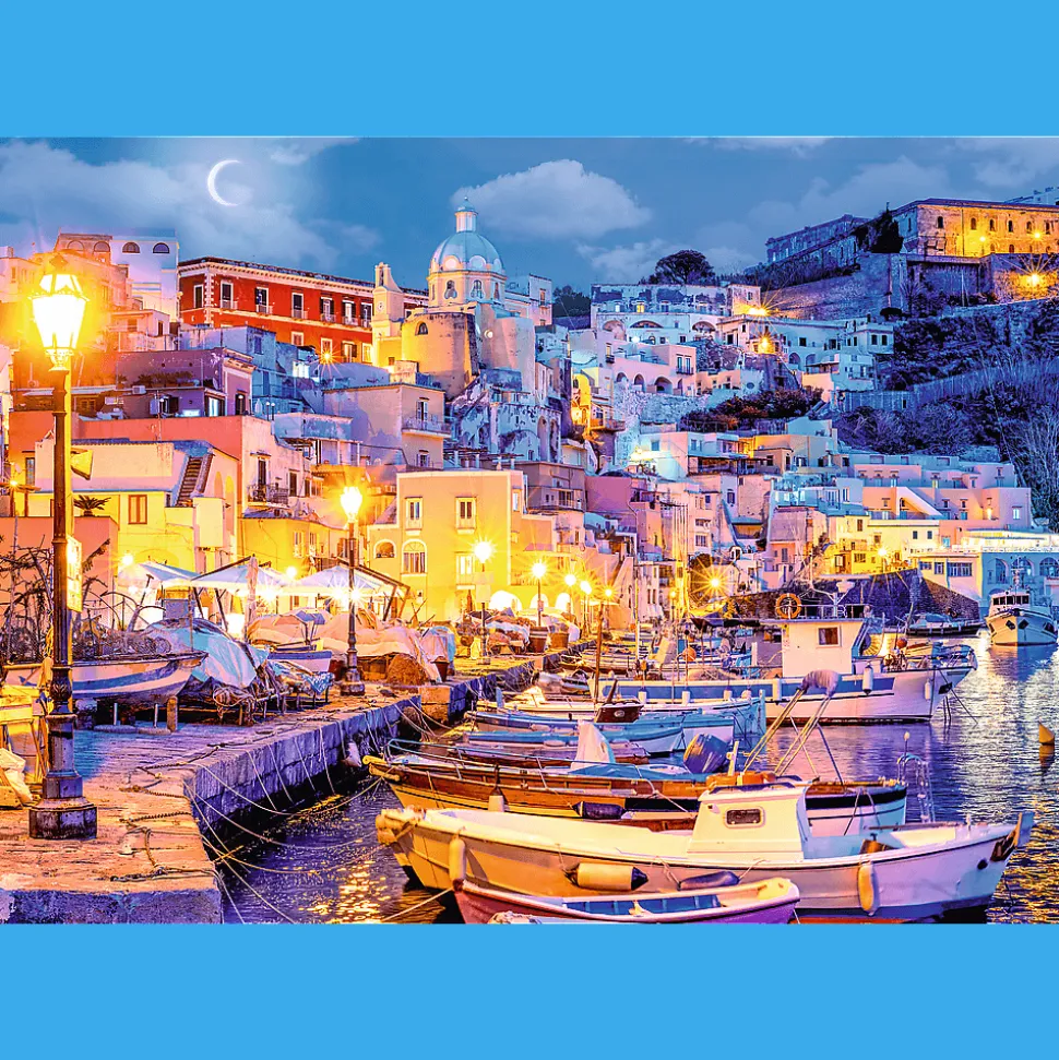 Puzzle 1000 el. Wyspa Procida nocą, Włochy