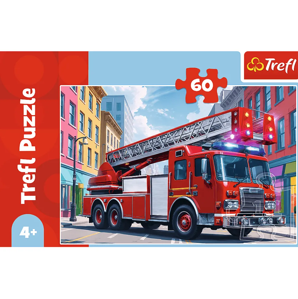 Puzzle 60 el. Wóz strażacki