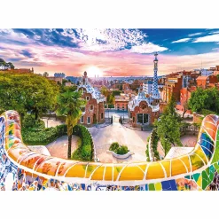 Puzzle 1000 el. Zachód słońca nad Barceloną, Hiszpania