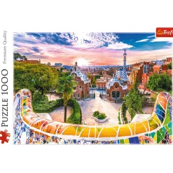 Puzzle 1000 el. Zachód słońca nad Barceloną, Hiszpania