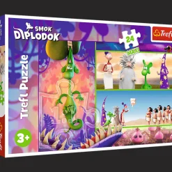 Puzzle 24 maxi Smok Diplodok, Ciekawski Smok Diplodok