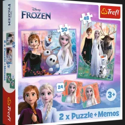 Puzzle + Memos 2w1 Kraina Lodu Księżniczki w swojej krainie
