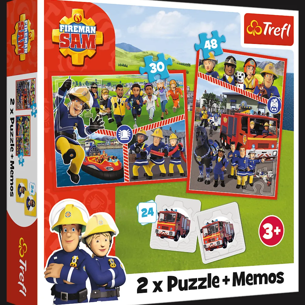 Puzzle + Memos 2w1 Strażak Sam Drużyna Strażaka Sama