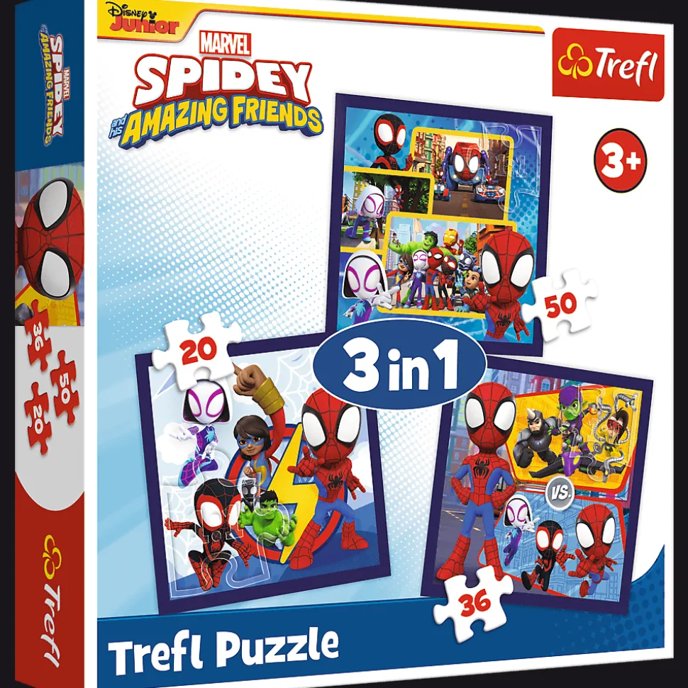 Puzzle 3 w 1 Spidey, Przygody Spidey?a i przyjaciół