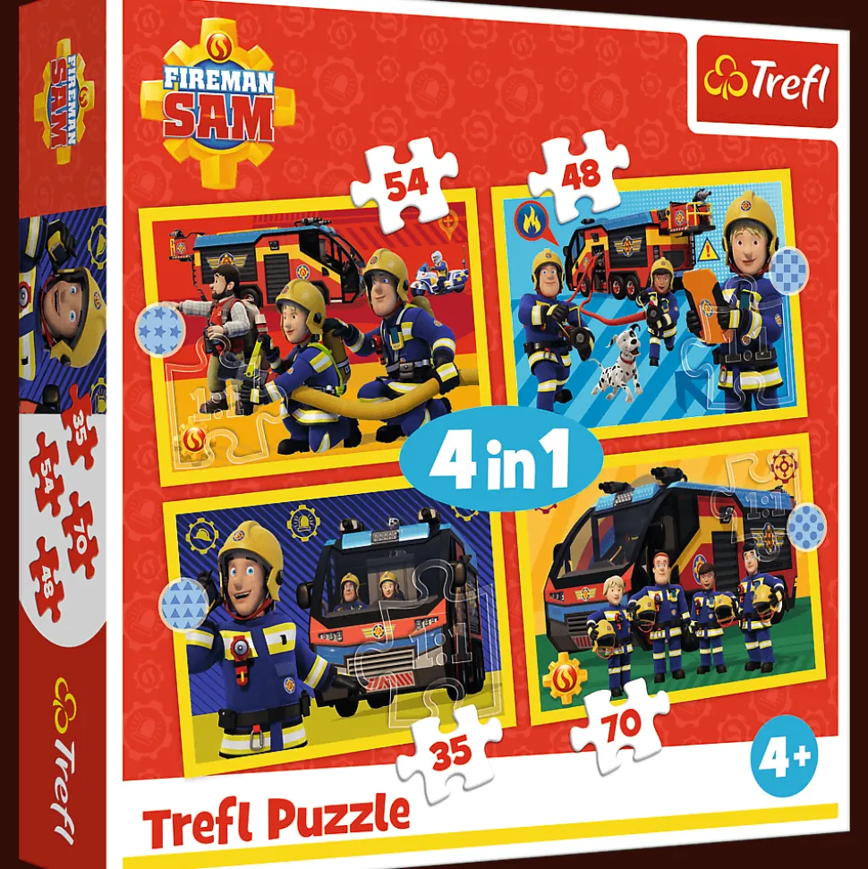 Puzzle 4 w 1 Strażak Sam, Strażak na sygnale