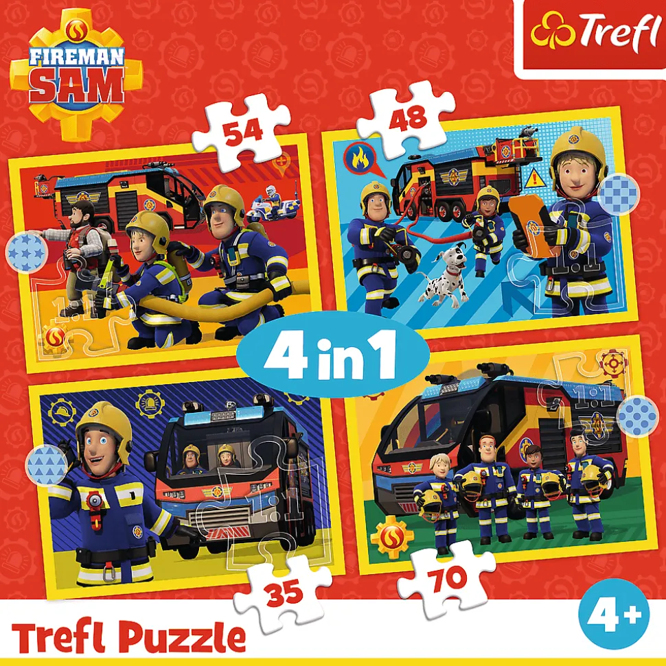 Puzzle 4 w 1 Strażak Sam, Strażak na sygnale