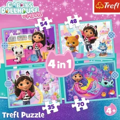 Puzzle 4 w1 Gabby's Dollhouse, Wielka przygoda Gabby