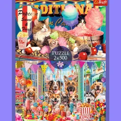 Puzzle 2 x 500 el. Puszyści przyjaciele