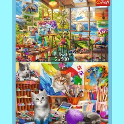 Puzzle 2 x 500 el. Sztuka malowania