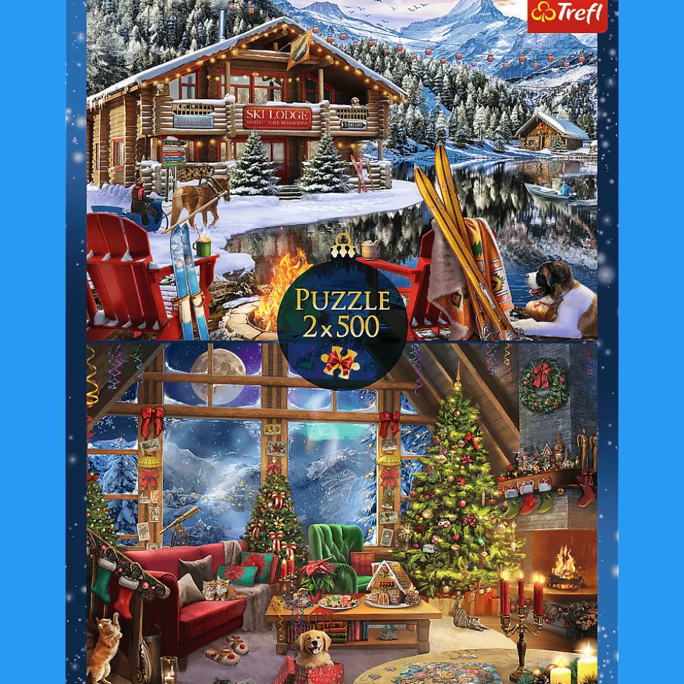 Puzzle 2 x 500 el. Święta w górach