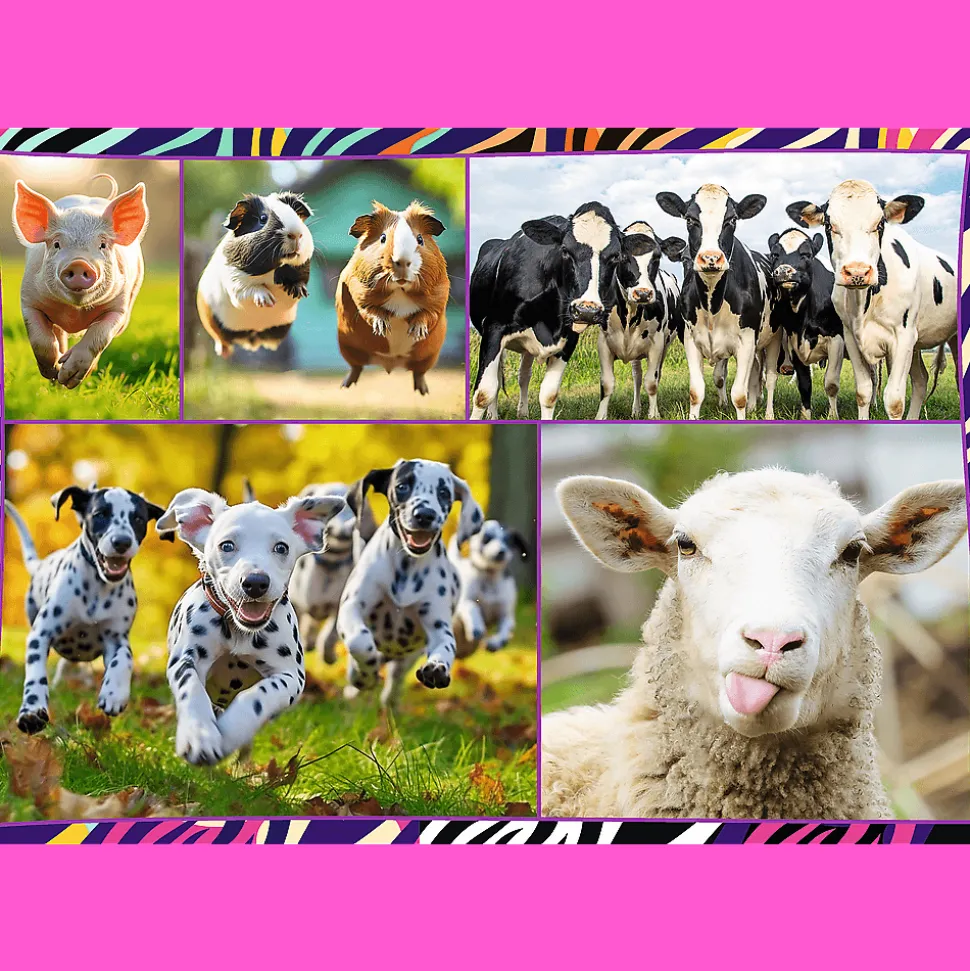 Puzzle 4 x 250 el. Zabawne zwierzaki