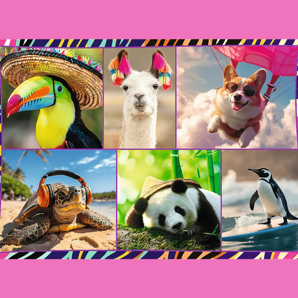 Puzzle 4 x 250 el. Zabawne zwierzaki