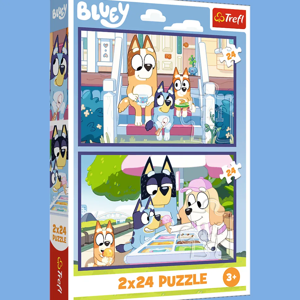 Puzzle Bluey 2 x 24 el. Zabawna Bluey