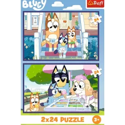 Puzzle Bluey 2 x 24 el. Zabawna Bluey