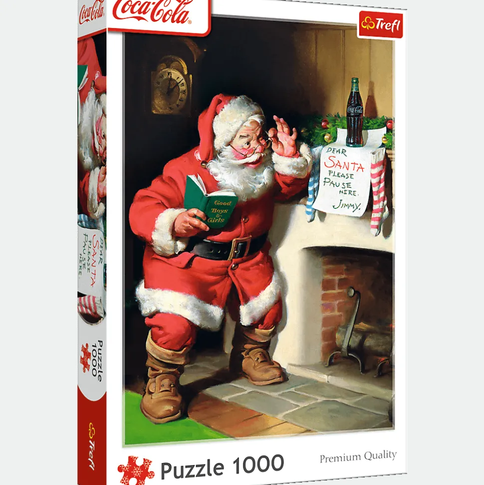 Puzzle Coca-Cola 1000 el. XMAS Mikołaj przy kominku