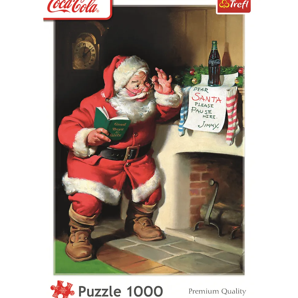 Puzzle Coca-Cola 1000 el. XMAS Mikołaj przy kominku