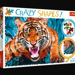 Puzzle Crazy Shapes 600 el. Oko w oko z tygrysem