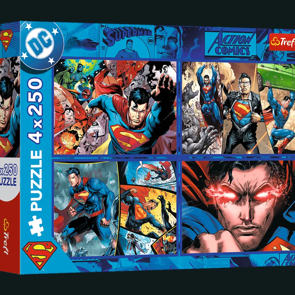 Puzzle DC 4 x 250 el. Odwaga Supermana