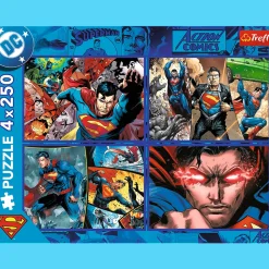 Puzzle DC 4 x 250 el. Odwaga Supermana