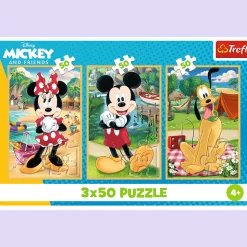 Puzzle Disney 3 x 50 el. Myszki na wakacjach