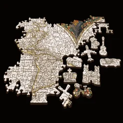 Puzzle drewniane 1000 el. Antyczna mapa świata