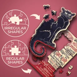 Puzzle drewniane 200 el. Czarny Kot, Théophile Alexandre Steinlen