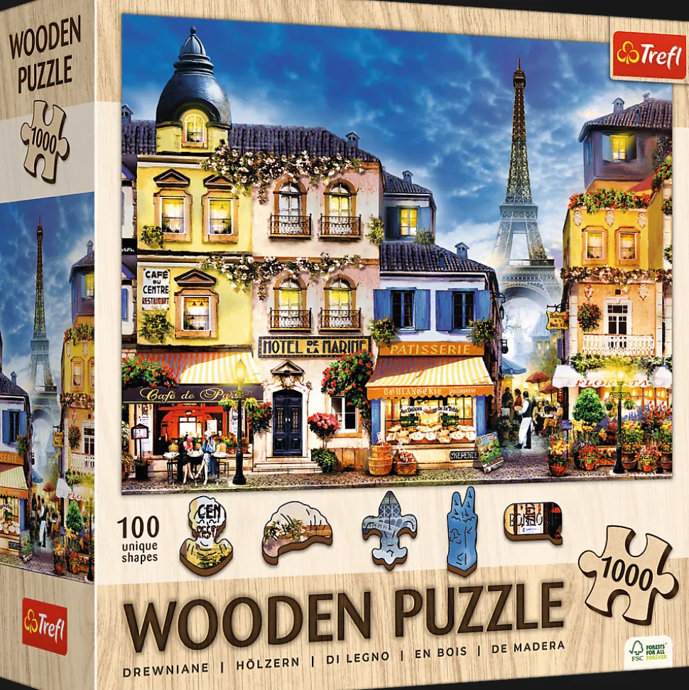 Puzzle drewniane 1000 el. Francuska uliczka
