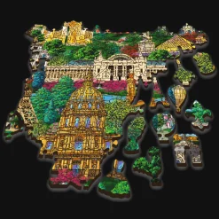 Puzzle drewniane 1000 el. Francja, znane miejsca