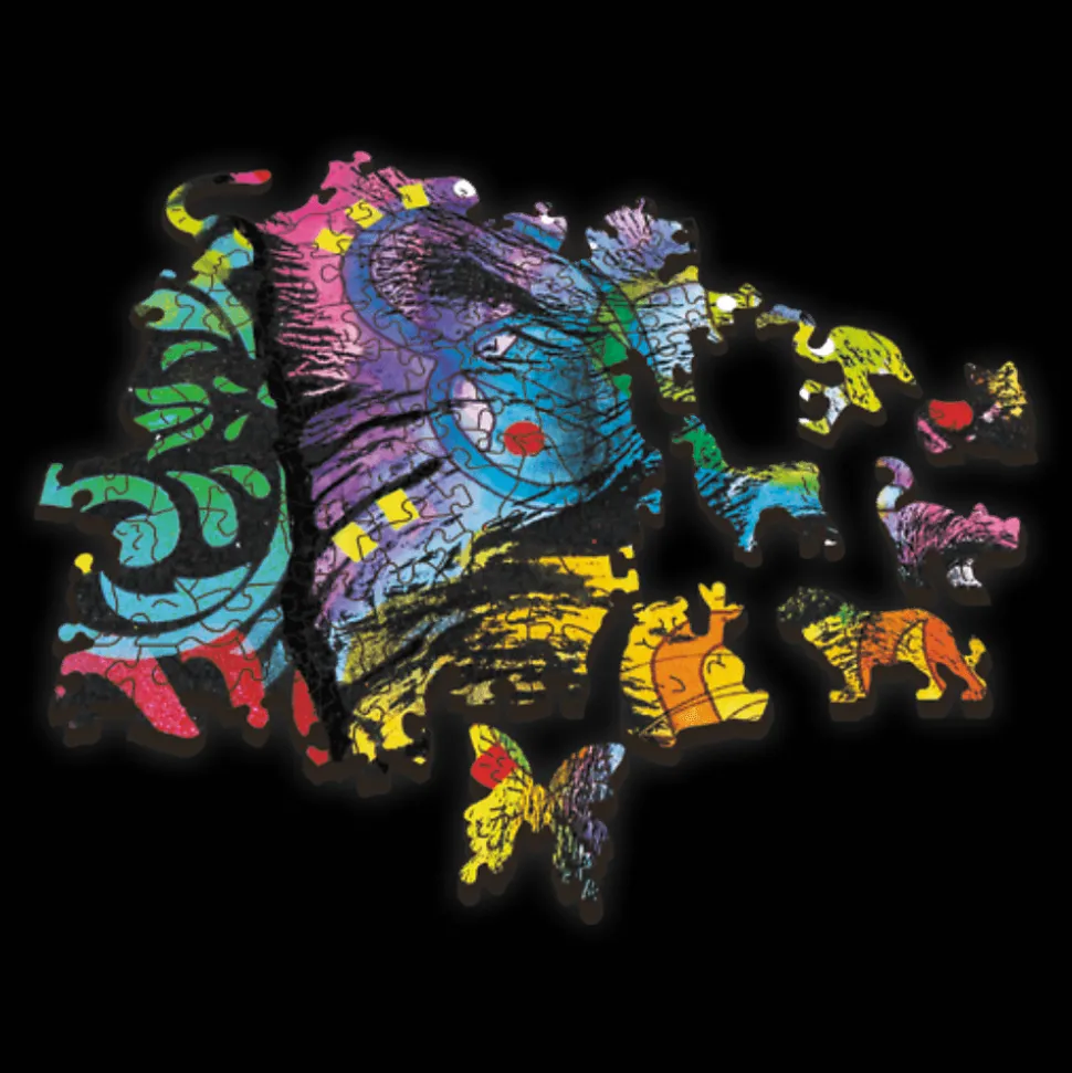 Puzzle drewniane 501 el. Kolorowy szczeniak