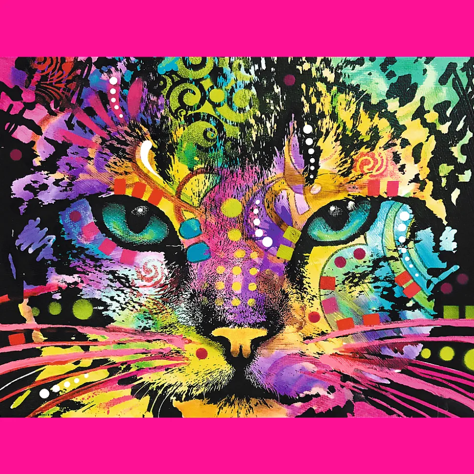 Puzzle drewniane 1000 el. Kolorowy kot