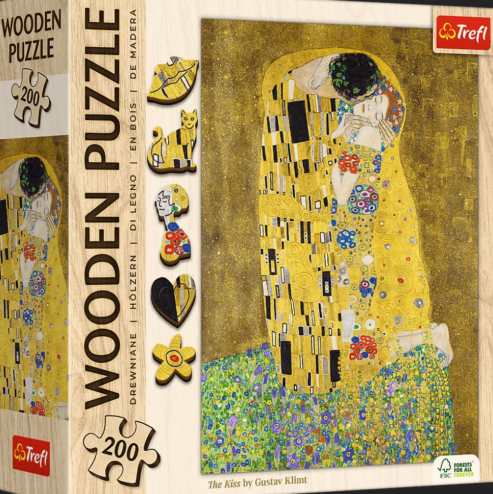 Puzzle drewniane 200 el. Pocałunek - Gustav Klimt