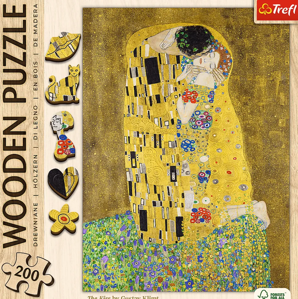 Puzzle drewniane 200 el. Pocałunek - Gustav Klimt