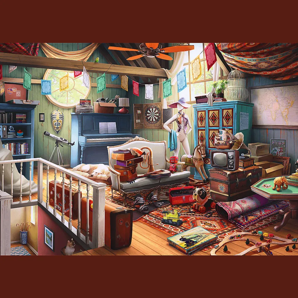 Puzzle drewniane 501 el. Skarby na strychu