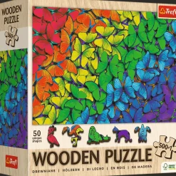 Puzzle drewniane 501 el. Tęczowe motyle