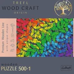 Puzzle drewniane 500+1 el. Tęczowe motyle