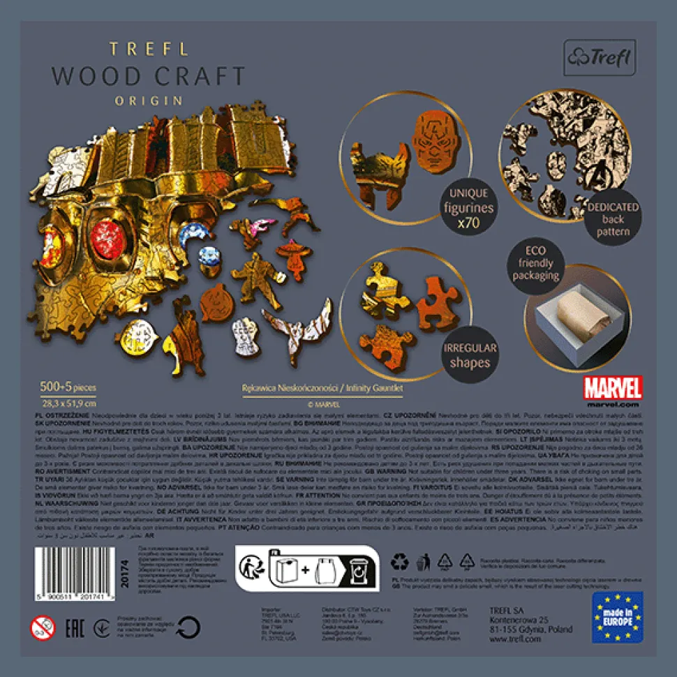 Puzzle drewniane Avengers 505 el. Rękawica Nieskończoności